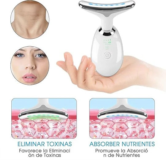 MASAJEADOR FACIAL PARA ROSTRO Y CUELLO LED