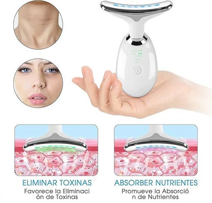 MASAJEADOR FACIAL PARA ROSTRO Y CUELLO LED