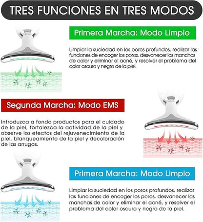 MASAJEADOR FACIAL PARA ROSTRO Y CUELLO LED